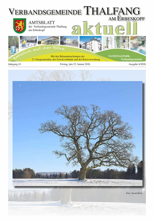 Thalfang aktuell - Amtsblatt VG Thalfang Titelblatt 04/2026