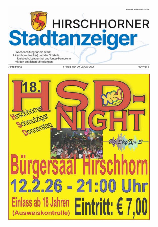 Hirschhorner Stadtanzeiger Titelblatt 05/2026