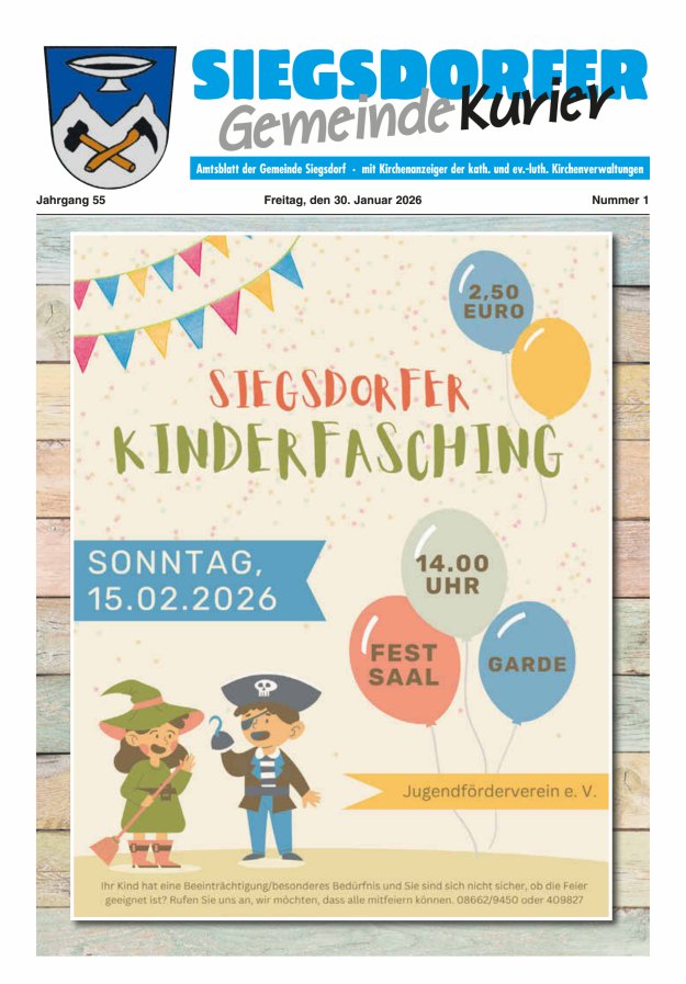 Siegsdorfer Gemeindekurier Titelblatt 01/2026