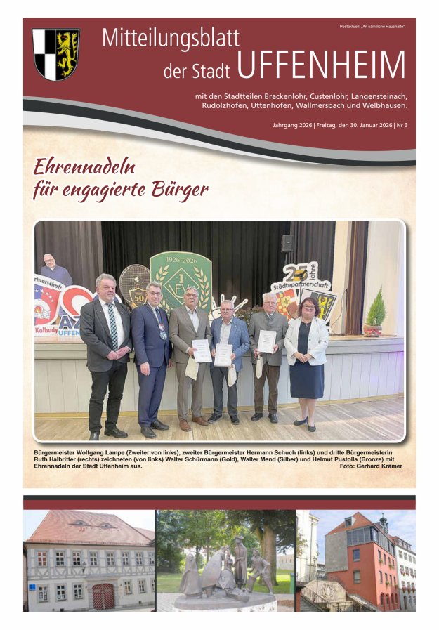 Mitteilungsblatt der Stadt Uffenheim Titelblatt 03/2026