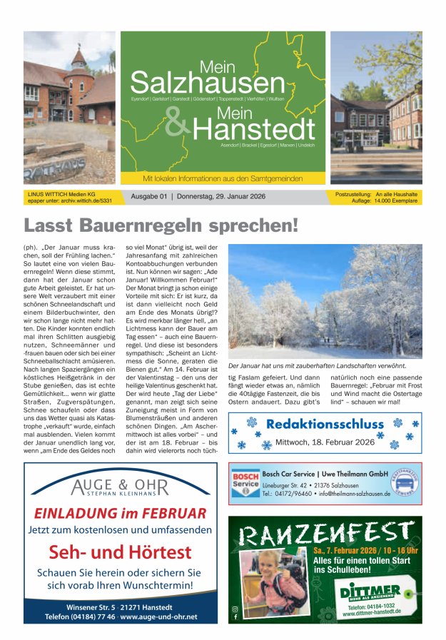 Mein Salzhausen   Mein Hanstedt Titelblatt 01/2026