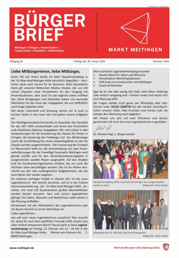 Meitinger Bürgerbrief Titelblatt 1034/2026
