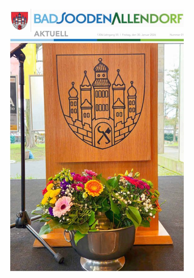 Unsere Stadt Bad Sooden-Allendorf - Bürgerzeitung Titelblatt 01/2026