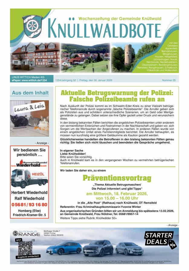 Knüllwaldbote Titelblatt 05/2026