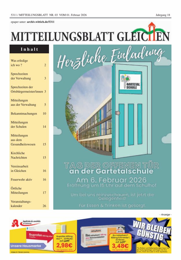 Mitteilungsblatt Gleichen Titelblatt 03/2026