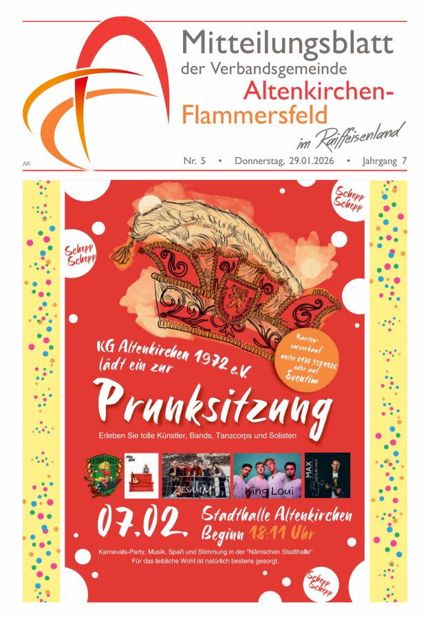 Mitteilungsblatt Verbandsgemeinde Altenkirchen-Flammersfeld Titelblatt 05/2026