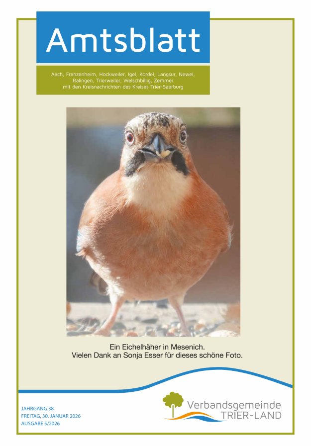 Amtsblatt VG Trier-Land Titelblatt 05/2026