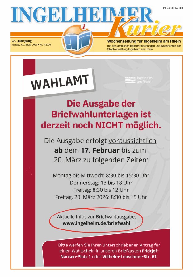 Ingelheimer Kurier Titelblatt 05/2026