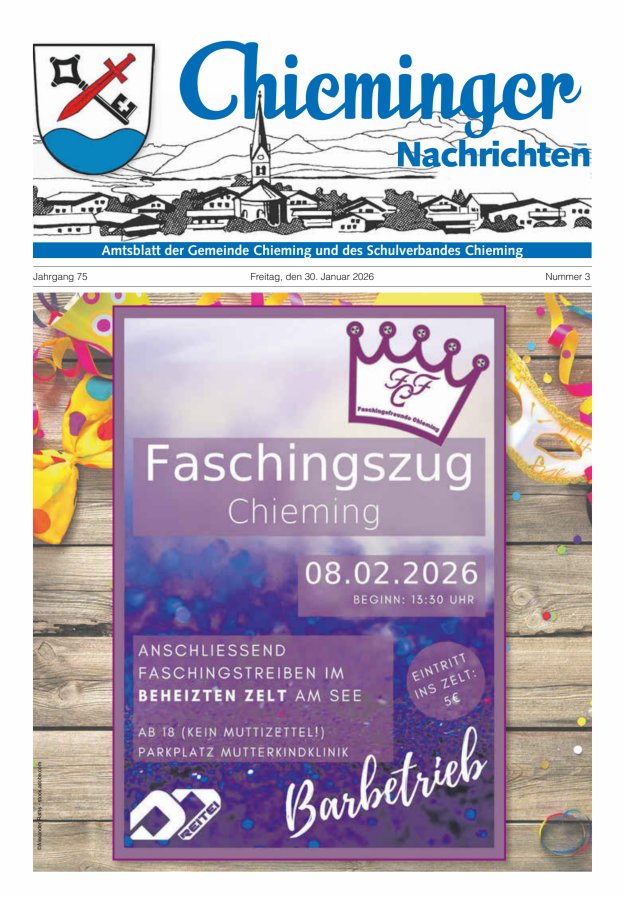 Chieminger Nachrichten Titelblatt 02/2026