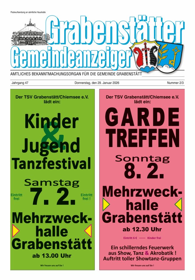 Grabenstätter Gemeindeanzeiger Titelblatt 02/2026