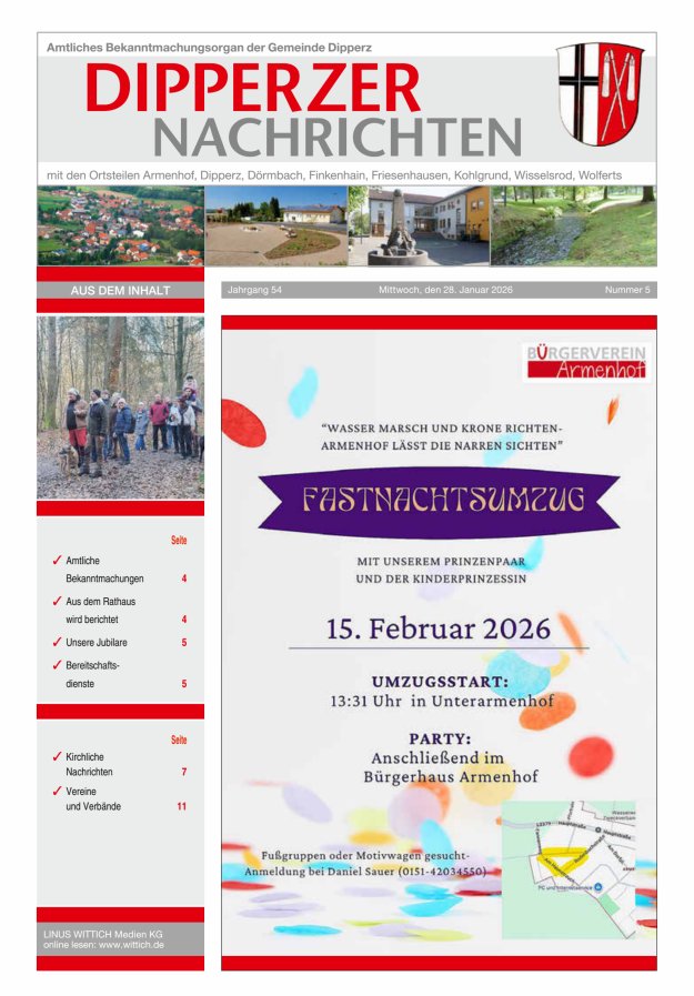 Dipperzer Nachrichten Titelblatt 05/2026