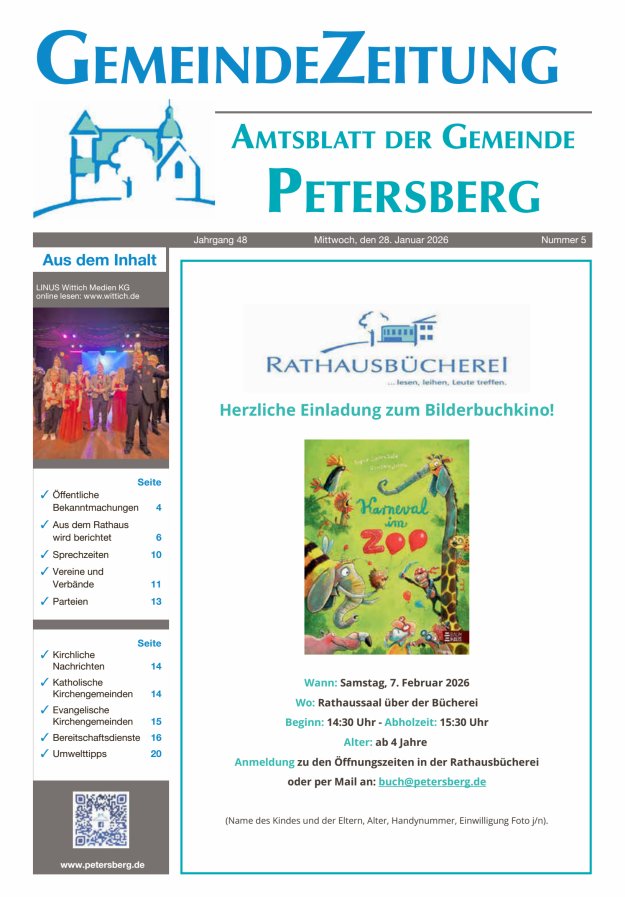 Amtsblatt Blickpunkt Petersberg Titelblatt 05/2026
