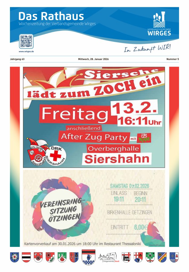 Das Rathaus - Informationen für die Bürger in der VG Wirges Titelblatt 05/2026