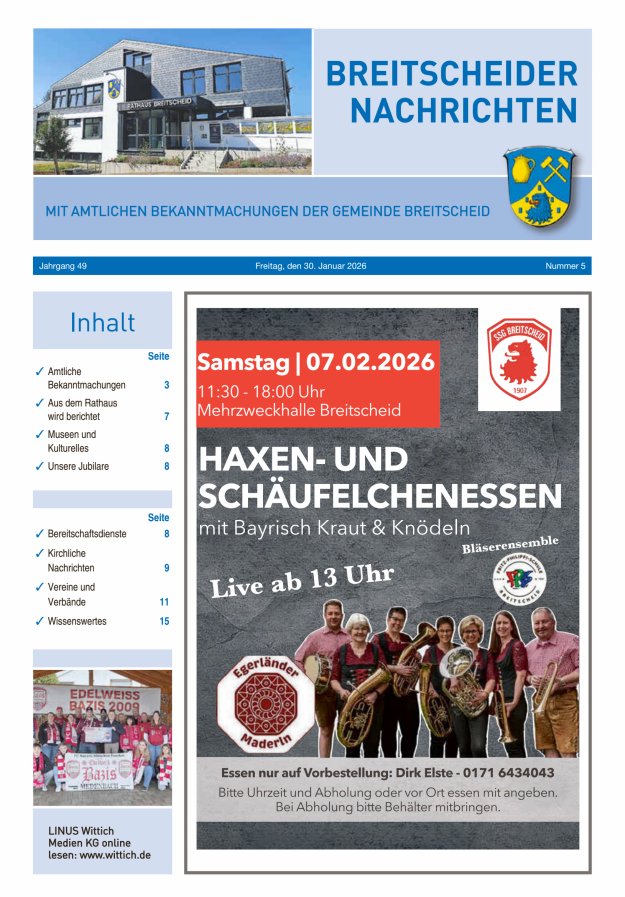 Breitscheider Nachrichten Titelblatt 05/2026
