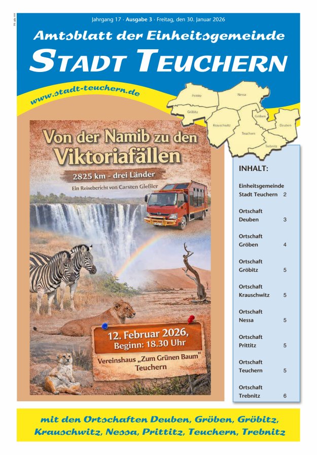 Amtsblatt der Einheitsgemeinde Stadt Teuchern Titelblatt 03/2026
