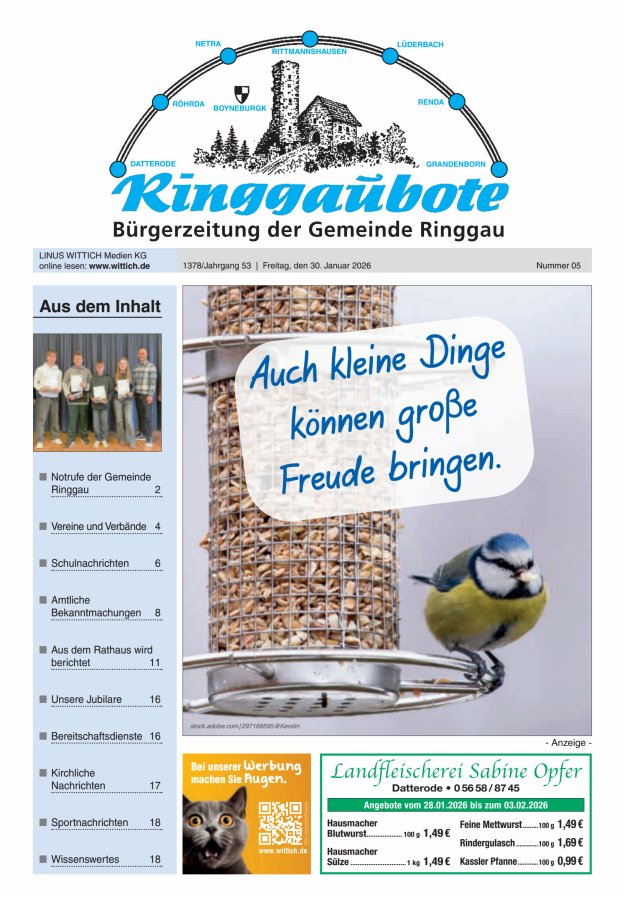 Ringgaubote Titelblatt 05/2026