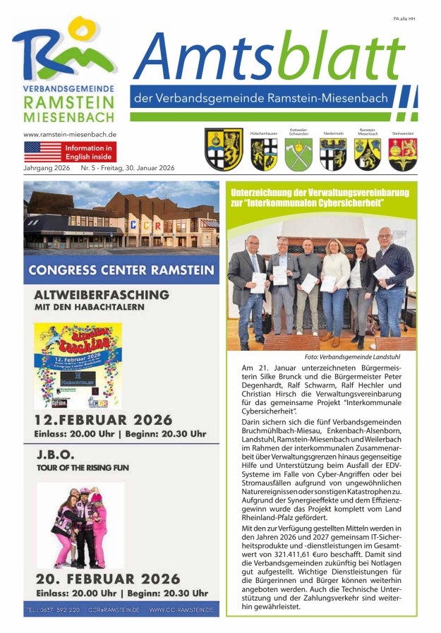 Amtsblatt VG Ramstein-Miesenbach Titelblatt 05/2026