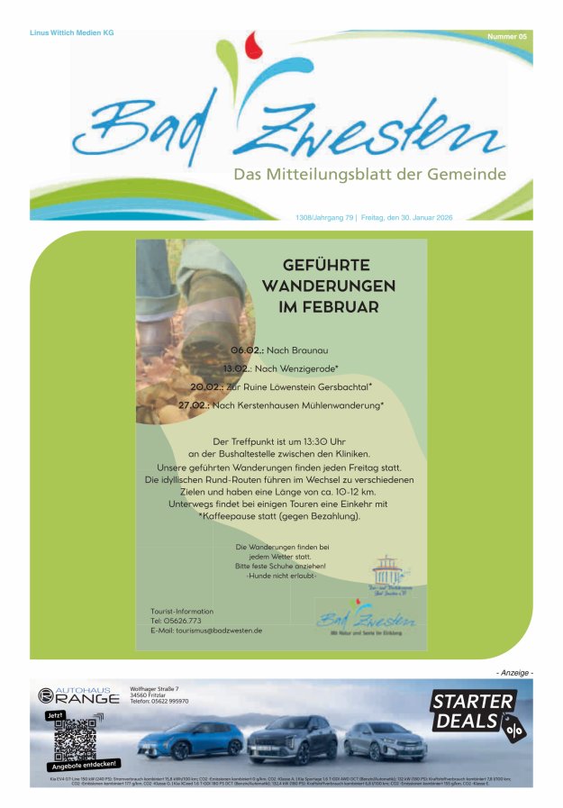 Heimatzeitung Bad Zwesten Titelblatt 05/2026