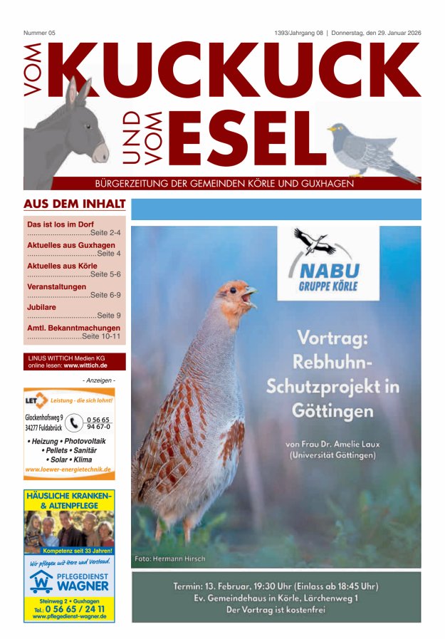 Vom Kuckuck und Esel (Guxhagen-Körle) Titelblatt 05/2026