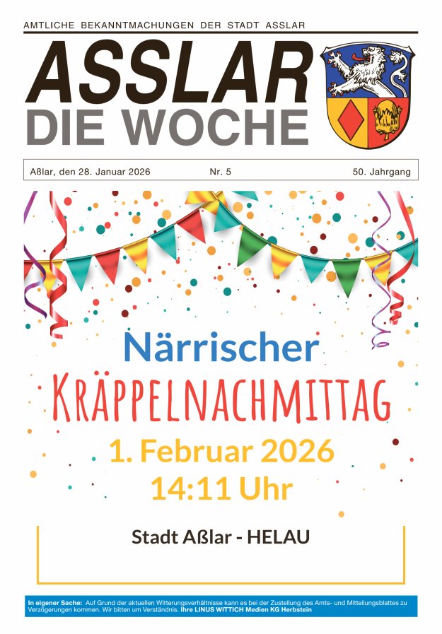 Asslar - Die Woche Titelblatt 05/2026