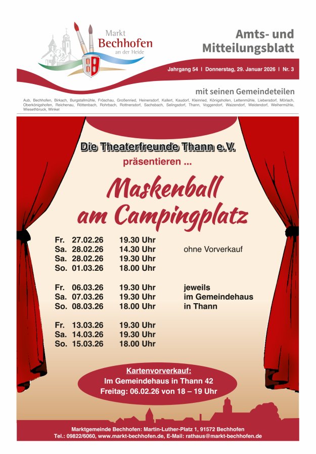Amts- und Mitteilungsblatt für den Markt Bechhofen Titelblatt 03/2026