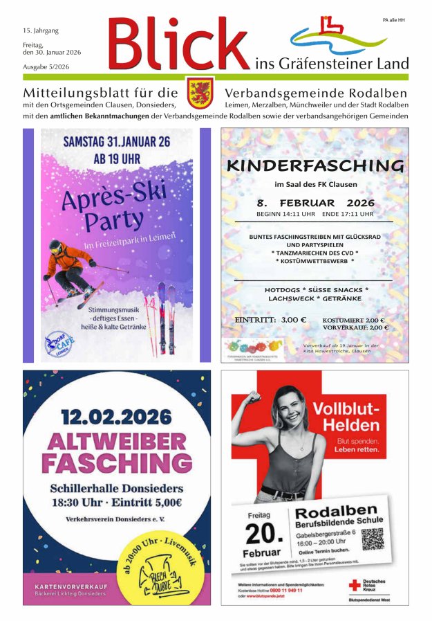 Blick ins Gräfensteiner Land VG Rodalben Titelblatt 05/2026