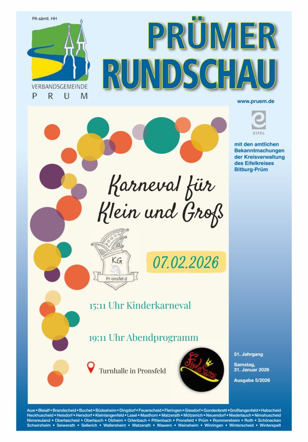 Prümer Rundschau Titelblatt 05/2026