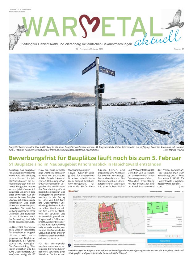 Warmetal aktuell (Habichtswald + Zierenberg) Titelblatt 05/2026