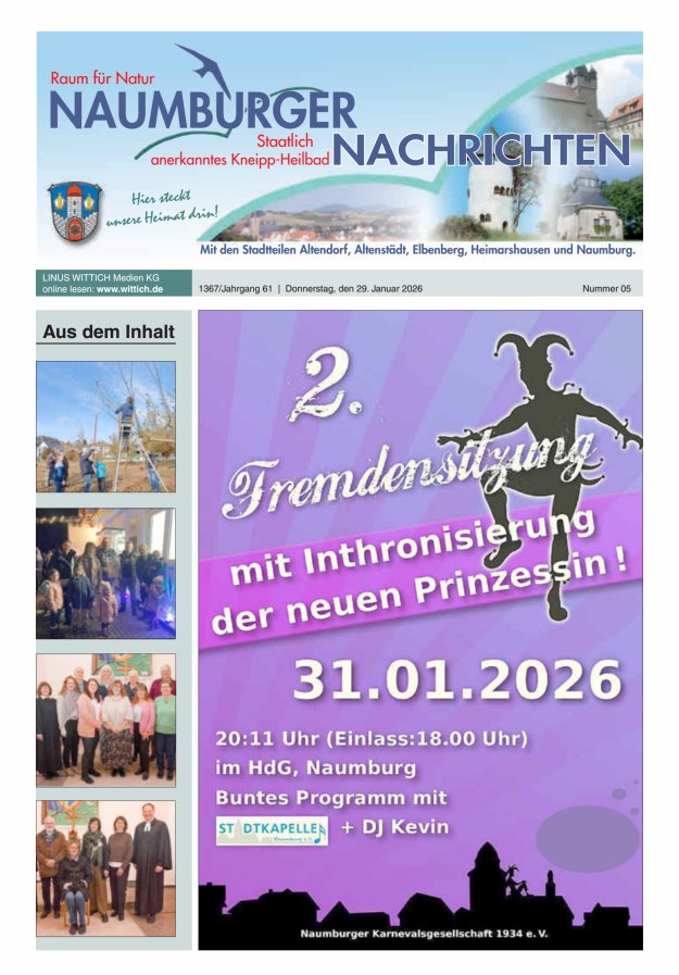 Naumburger Nachrichten Titelblatt 05/2026