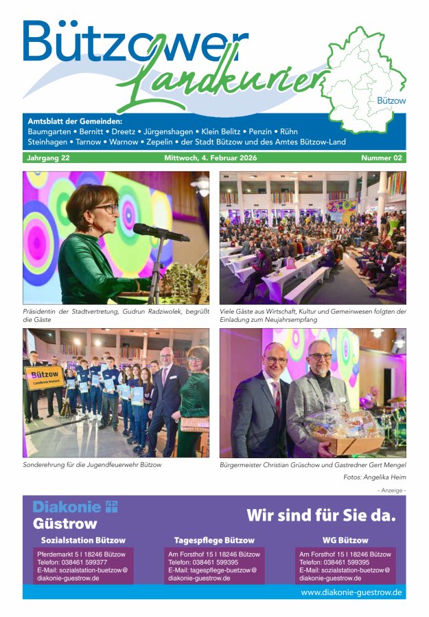 Bützower Landkurier Titelblatt 02/2026