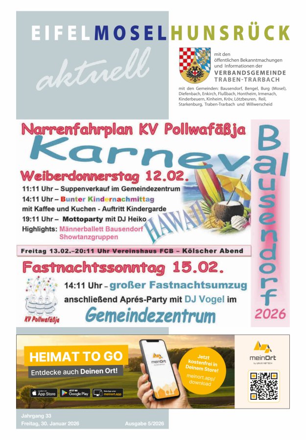 Eifel-Mosel-Hunsrück aktuell VG Traben-Trarbach Titelblatt 05/2026