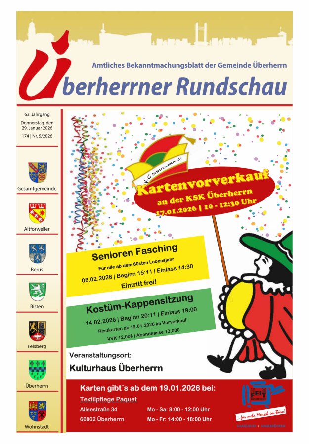 Überherrner Rundschau Titelblatt 05/2026