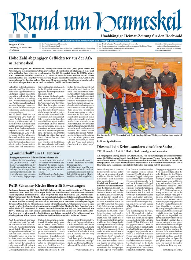 Rund um Hermeskeil Titelblatt 05/2026