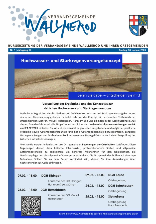 Wir über uns - Verbandsgemeinde Wallmerod Titelblatt 05/2026