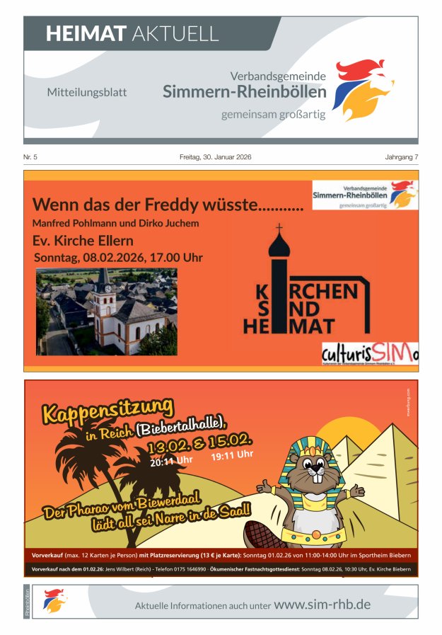 Heimat Aktuell Mitteilungsblatt der VG Simmern-Rheinböllen-Ausg Rheinböllen Titelblatt 04/2026