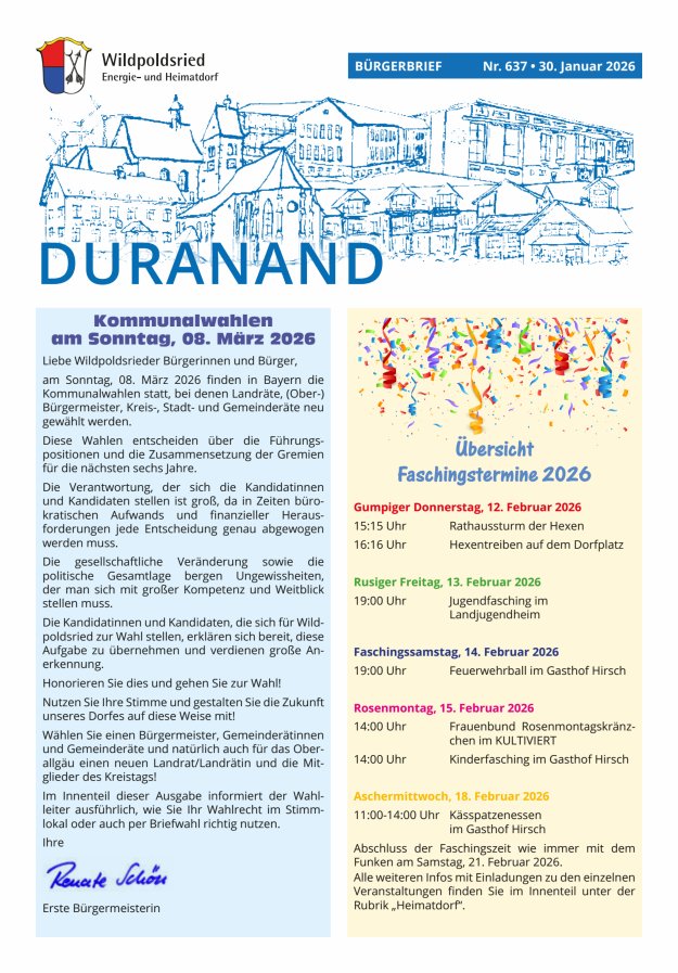 Wildpoldsrieder Duranand Titelblatt 637/2026
