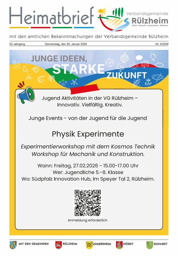 Heimatbrief VG Rülzheim Titelblatt 05/2026
