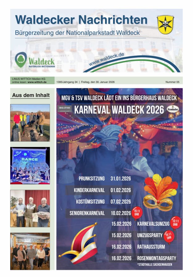Waldecker Nachrichten Titelblatt 05/2026