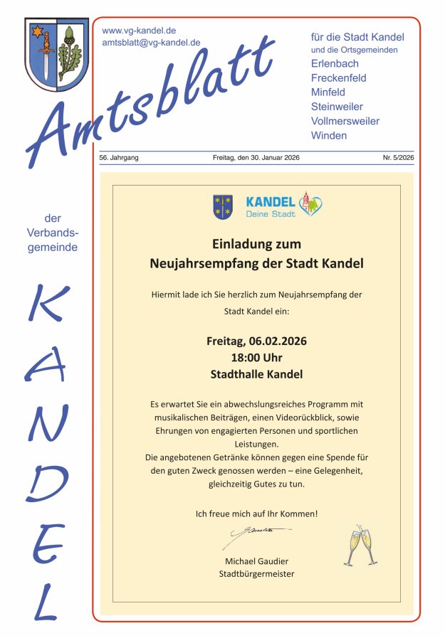 Amtsblatt VG Kandel Titelblatt 05/2026