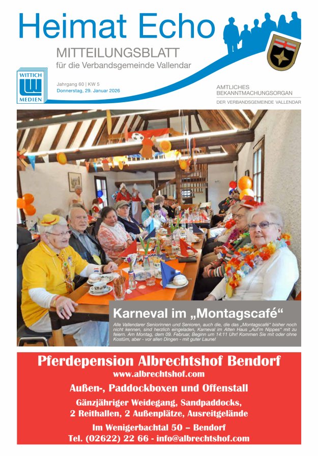 Heimat-Echo - Heimat- und Bürgerzeitung Verbandsgemeinde Vallendar Titelblatt 05/2026