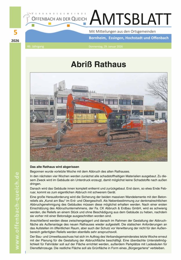 Amtsblatt VG Offenbach an der Queich Titelblatt 05/2026