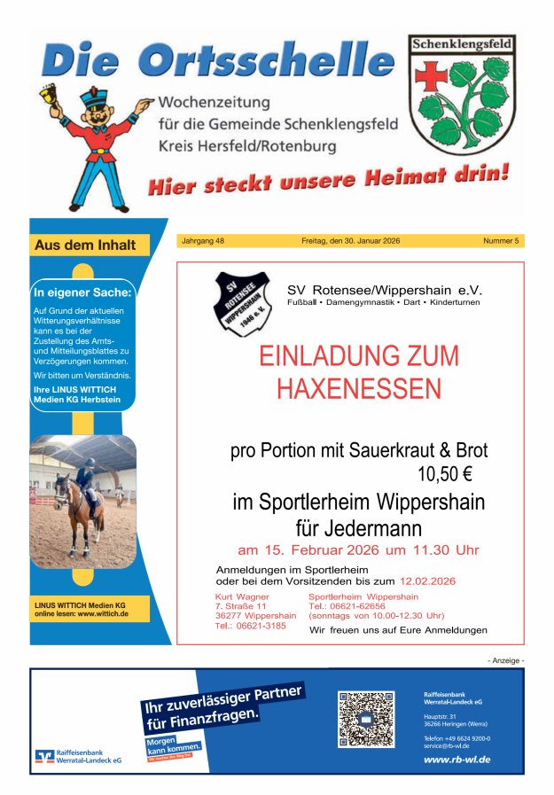 Die Ortsschelle Titelblatt 05/2026