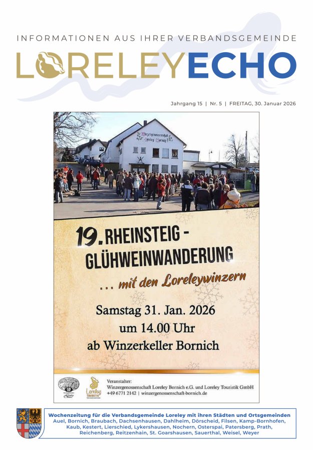 Loreley-Echo - Mitteilungsblatt der Verbandsgemeinde Loreley Titelblatt 05/2026