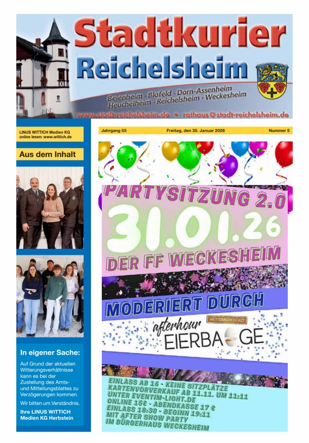 Stadtkurier Reichelsheim Titelblatt 05/2026