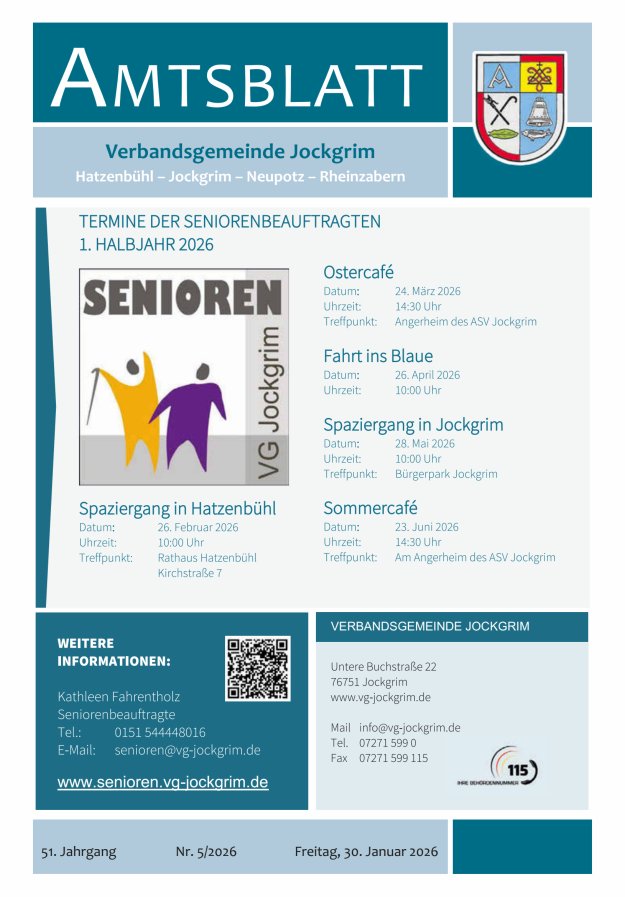 Amtsblatt VG Jockgrim Titelblatt 05/2026