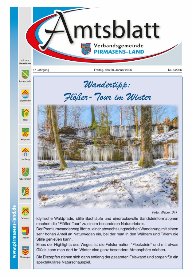 Amtsblatt VG Pirmasens-Land Titelblatt 05/2026