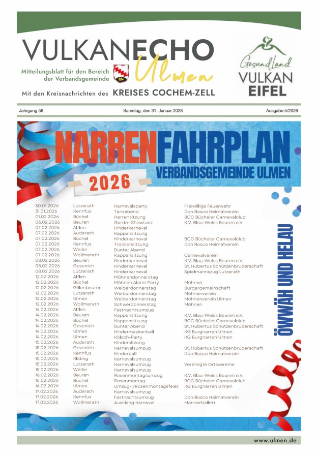 Vulkan Echo VG Ulmen Titelblatt 05/2026