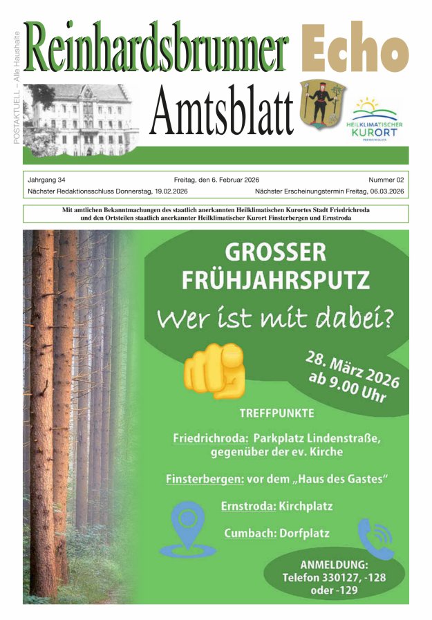 Reinhardsbrunner Echo Titelblatt 02/2026