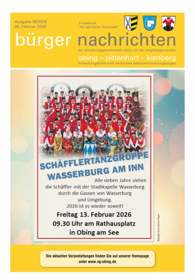 Bürger Nachrichten Obing Pittenhart Kienberg Titelblatt 06/2026