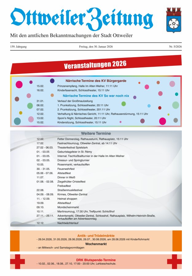 Ottweiler Zeitung Titelblatt 05/2026